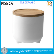 White Ceramic Cute Design Armazenamento Jar para Cookie